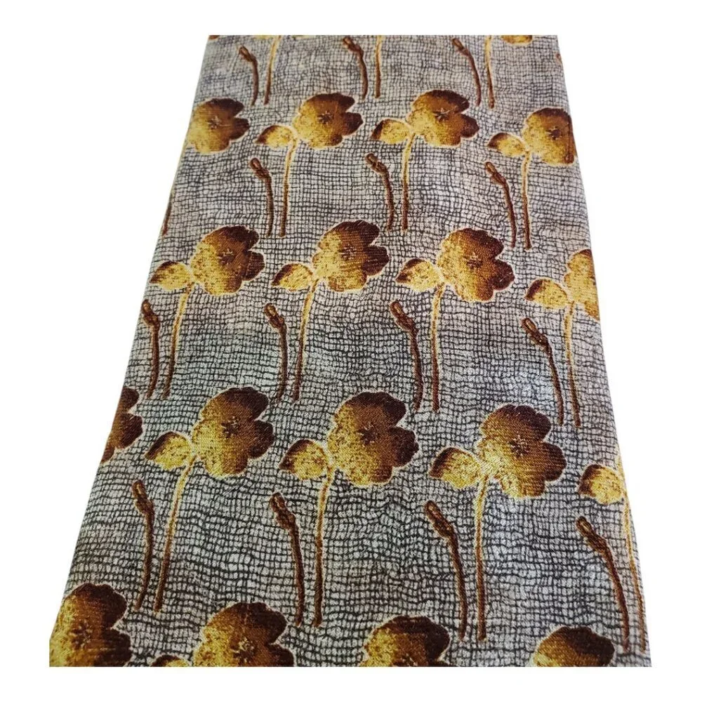 Ermenegildo Zegna Luxury Silk Men's Tie Elegant Floral Pattern Brown Gold Formal